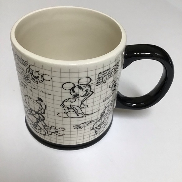 Disney Mickey Mouse Sketch Coffee Mug Cartoon Jumbo Tea Cup Big 16 oz Vintage - Picture 2 of 15